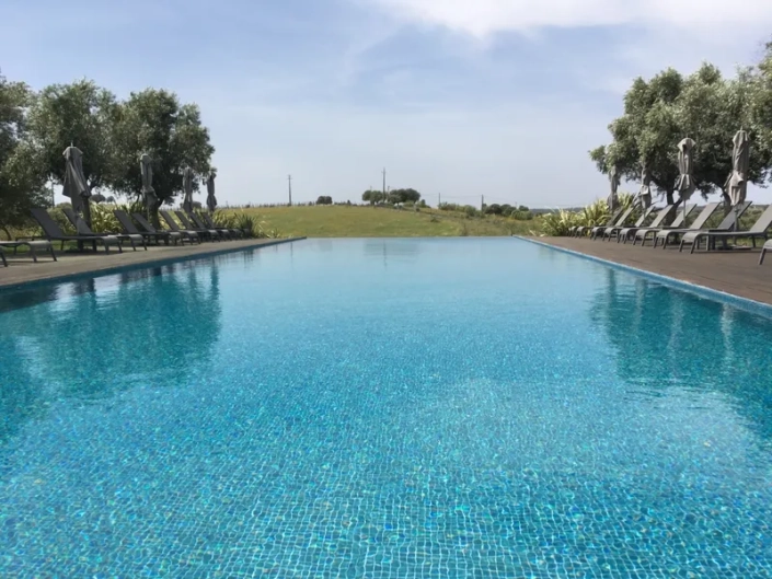 The pool at Herdade da Cortesia gives perfect setting for after row relaxation